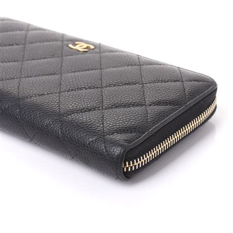 chanel caviar leather wallet|CHANEL Caviar Sevruga Zip Around Wallet Black .